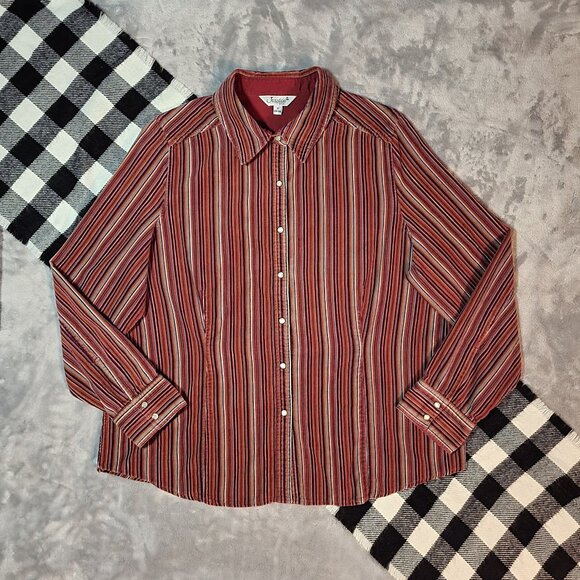 1X | Jessica | Long Sleeved Button Down Shirt - Picture 1 of 5